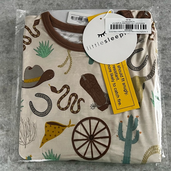 Little Sleepies Ready to Rodeo Two-Piece Short Sleeve & Shorts Pajama Set - Picture 2 of 2